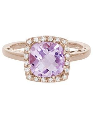Diamond Select Cuts 14K Rose 2.20 Ct. Tw. Diamond & Quartz Ring - Pink