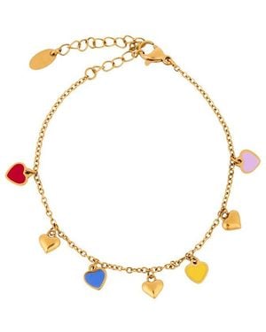 Saachi Heart Station Chain Bracelet - Metallic