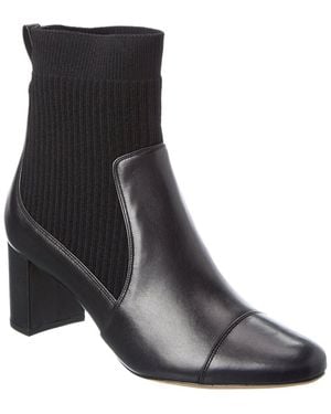 Alexandre Birman Becky 60 Knit & Leather Bootie - Black