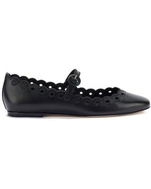 Larroude Larroudé Blair Leather Ballet Flat - Black