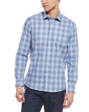 Scott Barber Canclini Fine Poplin Plaid Shirt - Blue