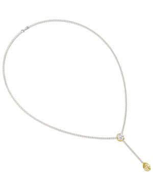 Lab Grown Diamonds 18K Vermeil 7.04 Ct. Tw. Lab-Grown Diamond Drop Necklace - White