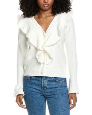 Fate Pearl Trimmed Cascading Ruffle Blouse - White