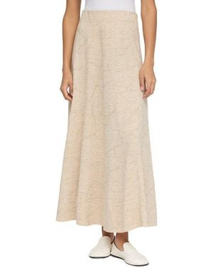 Lafayette 148 New York Jacquard Pull On Linen-Blend Skirt - Natural