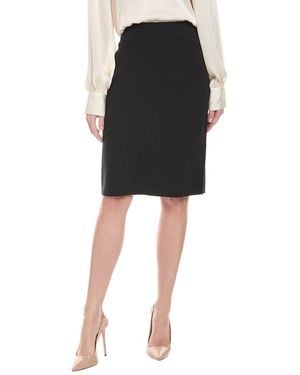 St. John Solid Stretch Knit Pencil Skirt - Black