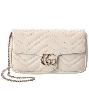 Gucci Gg Marmont Small Leather Shoulder Bag - Natural