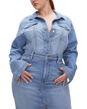 GOOD AMERICAN Committed Denim Jacket - Blue