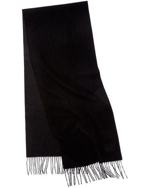 Vince Double-Face Solid Long Leather-Trim Wool & Cashmere-Blend Scarf - Black