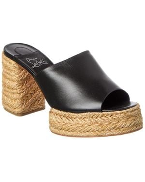 Christian Louboutin Calakala 85 Leather Mule - Black