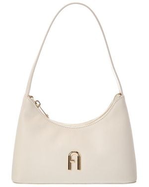 Furla Diamante Leather Shoulder Bag - Natural