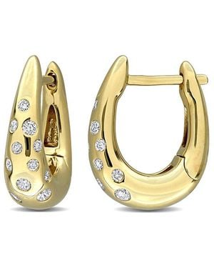 Rina Limor 14K 0.28 Ct. Tw. Diamond Hoop Earrings - Metallic