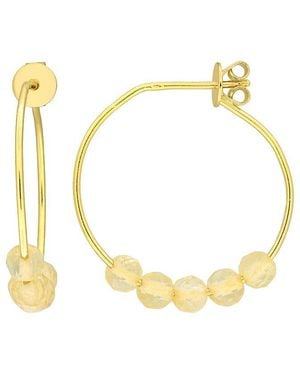 Rina Limor 0.90 Ct. Tw. Citrine Hoop Earrings - Metallic