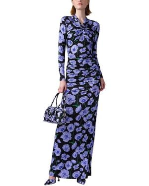 Carolina Herrera Twisted Neck Gown - Blue