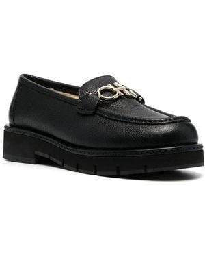Ferragamo Buckle-Detail Leather Loafer - Black