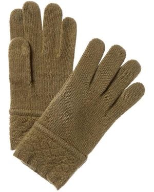 Portolano Fancy Cuff Cashmere Gloves - Green