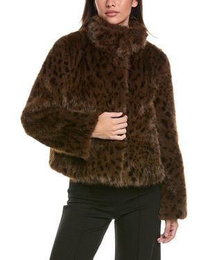 Generation Love Lexy Leopard Faux Fur Jacket - Brown