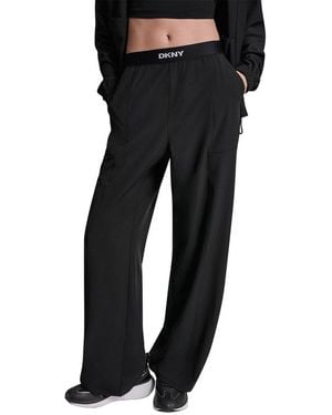 DKNY Pull On Logo Pant - Black