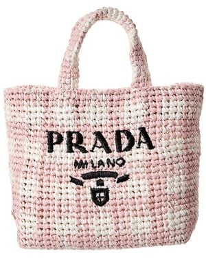 Prada Small Crochet Tote - Pink