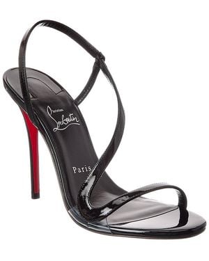 Christian Louboutin Rosa Z 100 Patent-Leather Heeled Sandals - Black