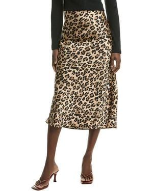 Gracia Printed Satin Maxi Skirt - Black