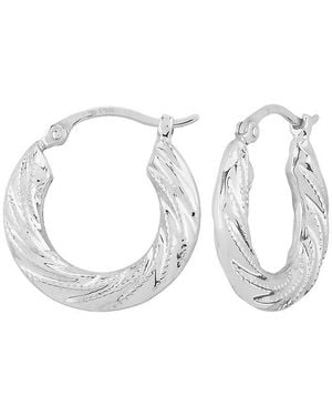 Jane Basch Silver Swirl Earrings - White