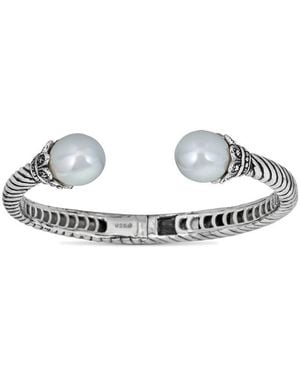 Belpearl Silver 12mm South Sea White Bangle Bracelet