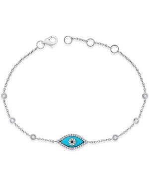 Sabrina Designs 14K 0.19 Ct. Tw. Diamond Evil Eye Bracelet - White