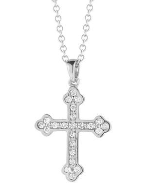 Reiss 14K 0.30 Ct. Tw. Diamond Cross Necklace - White
