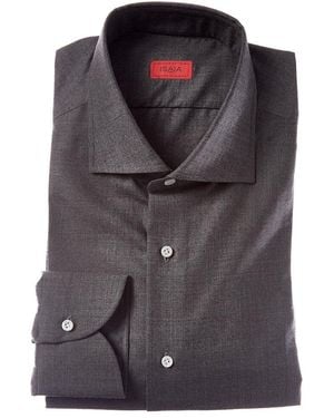 Isaia Mix Cashmere Dress Shirt - Grey
