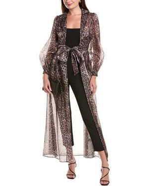 Julia Jordan Glow Organza Wrap Gown - Brown