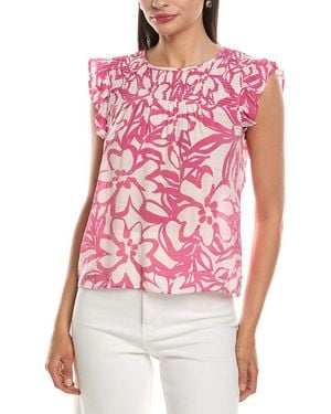 Nanette Lepore Smocked Yoke Blouse - Pink
