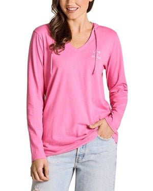 Life Is Good. Long Sleeve Hooded Crusher Lite Shirt - Pink