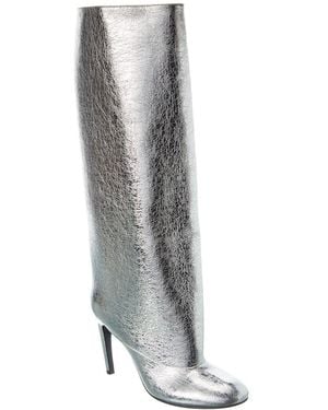 Sergio Rossi Arc Leather Knee-High Boot - Grey