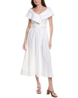 Lela Rose Asymmetrical Cuff Dress - White