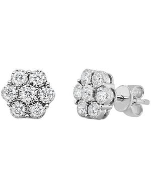 Sabrina Designs 14K 0.49 Ct. Tw. Diamond Cluster Stud Earrings - Metallic