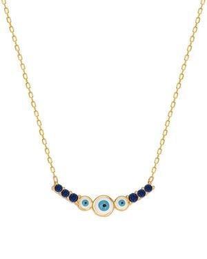 Gabi Rielle Rise Above The Crowd Collection 14k Over Silver Cz Evil Eye Pendant Necklace - Metallic