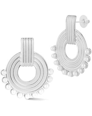 Glaze Jewelry Plated Bold Drop Earrings - White