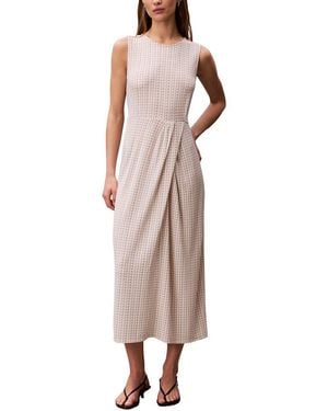 Calvin Klein Printed Crepe Jersey Maxi Dress - Pink