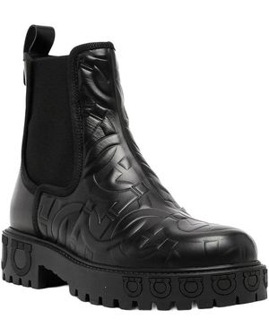Ferragamo Varsi Leather Bootie - Black