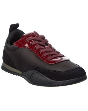 Ferragamo Detroit 1 Leather-Trim Sneaker - Red