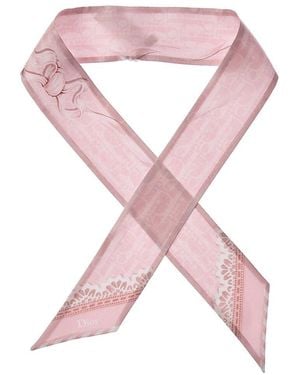 Dior Medallion Silk Scarf - Pink
