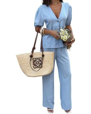 Adelin May 2Pc Top & Pant Set - Blue