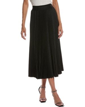 Helmut Lang Accordion Pleated Jacquard Wool-Blend Skirt - Black