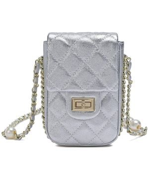 Tiffany & Fred Paris Quilted Leather Crossbody - Grey