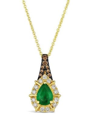 Le Vian Le Vian Costa Smeralda Emeralds 14K 0.68 Ct. Tw. Diamond & New Emerald Pendant Necklace - Green