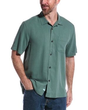 Tommy Bahama Hawaiian Herringbone Silk Shirt - Green