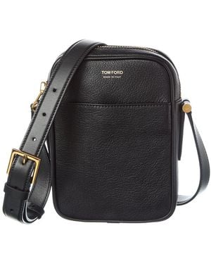 Tom Ford Small Leather Messenger Pouch - Black