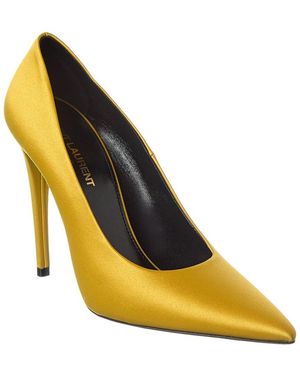 Saint Laurent Monceau 110 Satin Pump - Yellow