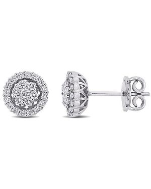 Diamond Select Cuts 14K 0.52 Ct. Tw. Diamond Halo Studs - Metallic