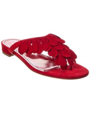 Manolo Blahnik Tamako Suede Sandal - Red